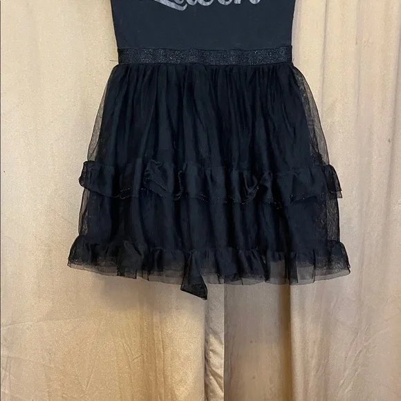 The Children's Place Black 'Lil' Queen' Tulle Dress Ruffled Layered Design - Picture 4 of 10